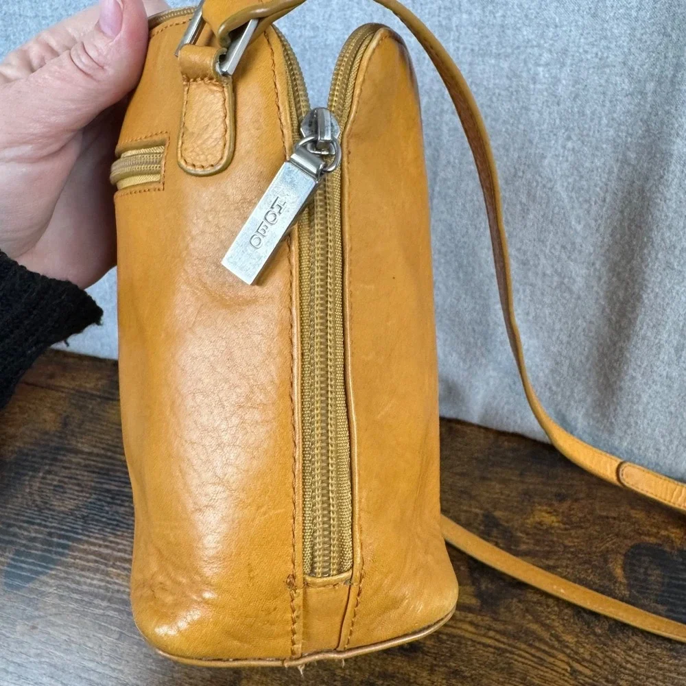Hobo International Crossbody Bag Womens Small Mustard Leather Zip Top Purse